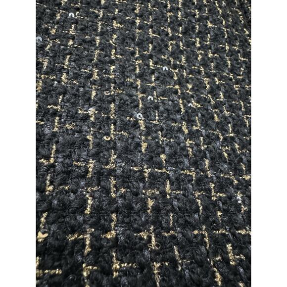 $295 ALICE+OLIVIA CHAIN TRIM MINI SKIRT BLACK AND GOLD AND SEQUINS SZ 14 - Picture 8 of 8